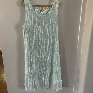 Mint color party dress